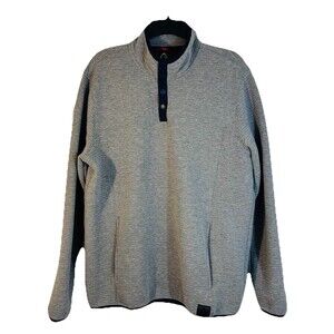 Gerry 1/4 Snap Jacket Men's X-Large Gray Ribbed Pullover Sweatshirt Camp Hike
